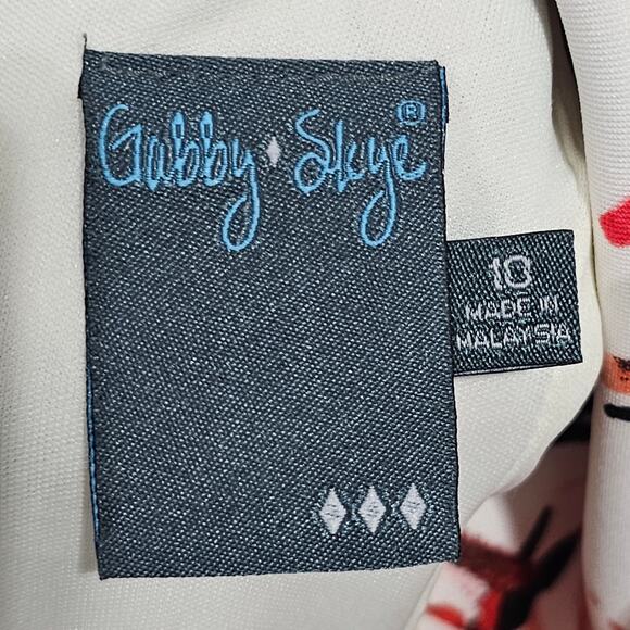 Gabby Skye Size 8 Print Fit & Flare Scuba Dress Baby Doll Silhouette Floral - Picture 2 of 7